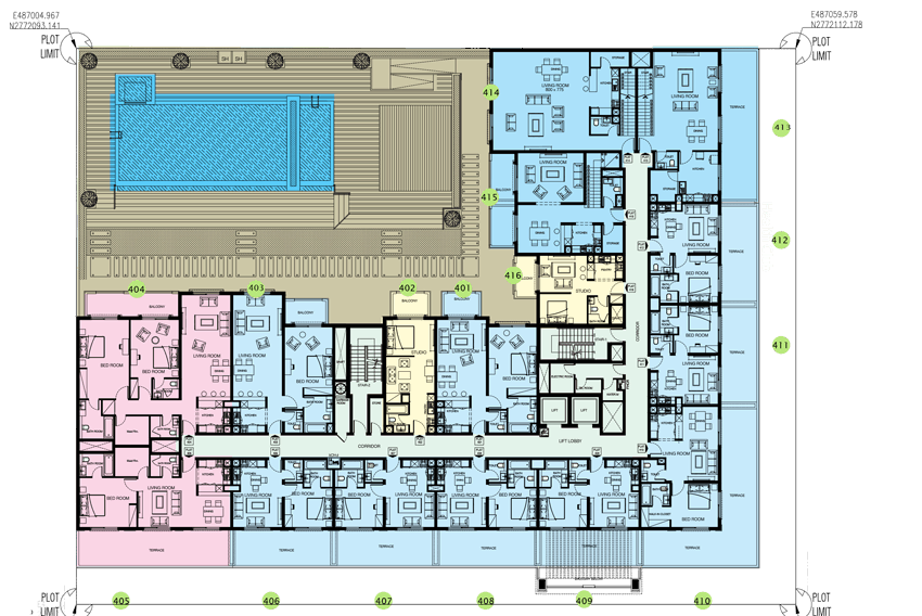 Fourth floor of mayas lausanne apartment floor plan