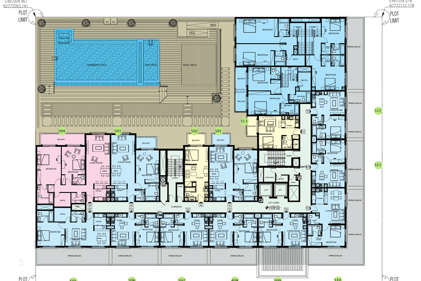 Fifth floor of mayas lausanne apartment floor plan