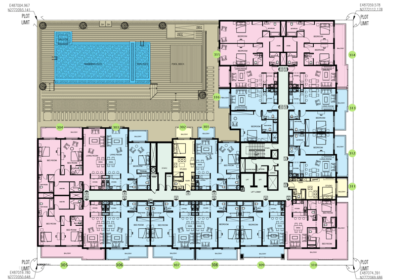 Third floor of mayas lausanne apartment floor plan